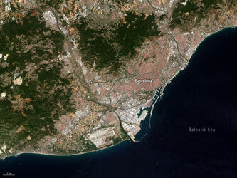 Barcelona captured by Copernicus Sentinel-2